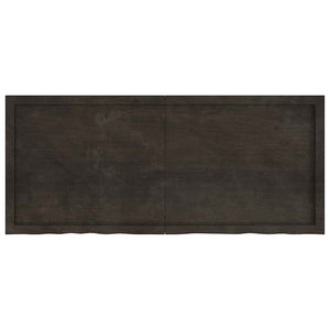 Bordsskiva mörkbrun 140x60x(2-4) cm behandlad massiv ek