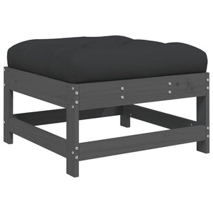 Loungegrupp för trädgården med dynor 7 delar grå massivt trä