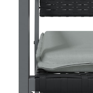 Matgrupp för trädgården dynor 5 delar konstrottning & stål