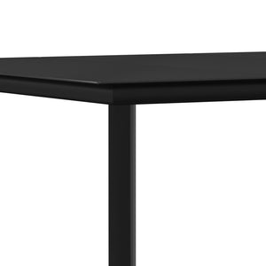 Matgrupp för trädgården 7 delar svart textilen och stål