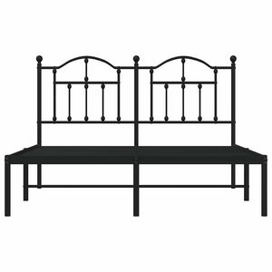 Sängram med huvudgavel metall svart 135x190 cm