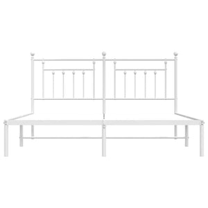 Sängram med huvudgavel metall vit 183x213 cm