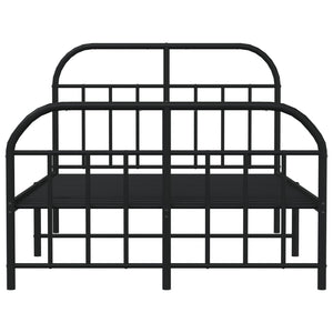 Sängram med huvudgavel och fotgavel svart metall 120x190 cm