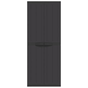 Förvaringsskåp för trädgården svart 65x37x165 cm PP