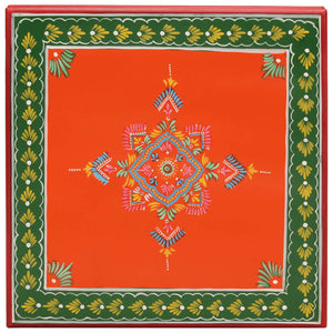 Soffbord orange handmålat massivt mangoträ