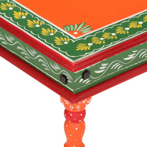 Soffbord orange handmålat massivt mangoträ