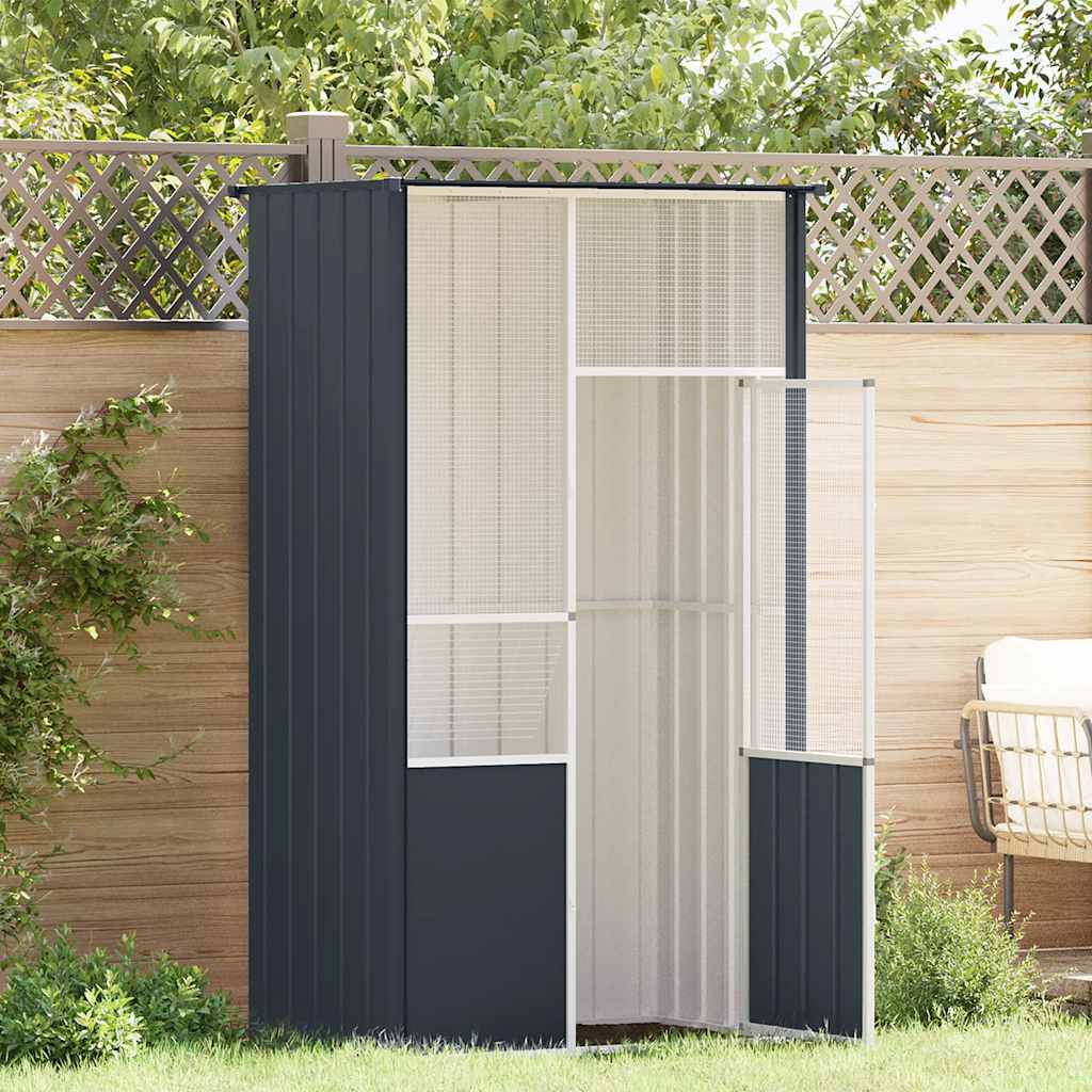 Fågelbur antracit 115x78x200 cm galvaniserat stål