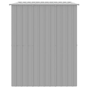 Hundkoja med tak ljusgrå 214x153x181 cm galvaniserat stål