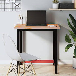 Arbetsbänk 80x55x81,5 cm massivt bokträ och metall