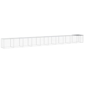 Hönsbur med tak ljusgrå 1003x98x90 cm galvaniserat stål