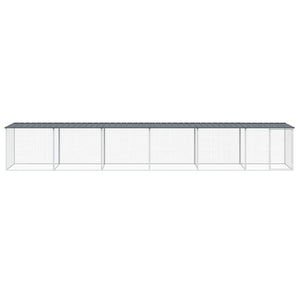 Hönsbur med tak antracit 603x98x90 cm galvaniserat stål