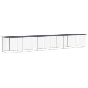 Hönsbur med tak antracit 603x98x90 cm galvaniserat stål