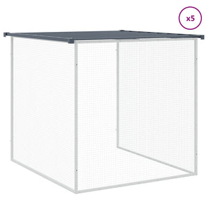 Hönsbur med tak antracit 603x98x90 cm galvaniserat stål