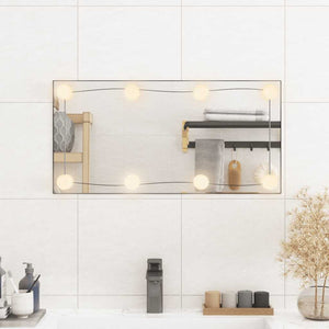 Väggspegel med LED-belysning 30x60 cm glas rektangulär