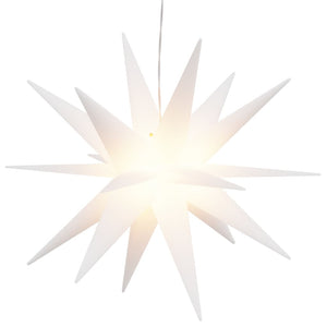 Stjärnor med LED-belysning 3 st vikbar vit 43 cm