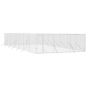Hundgård för utomhusbruk silver 6x14x2 m galvaniserat stål