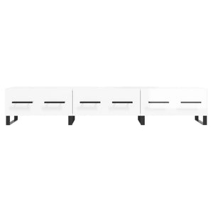 Tv-bänk vit högglans 150x36x30 cm konstruerat trä