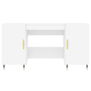 Skrivbord vit 140x50x75 cm konstruerat trä