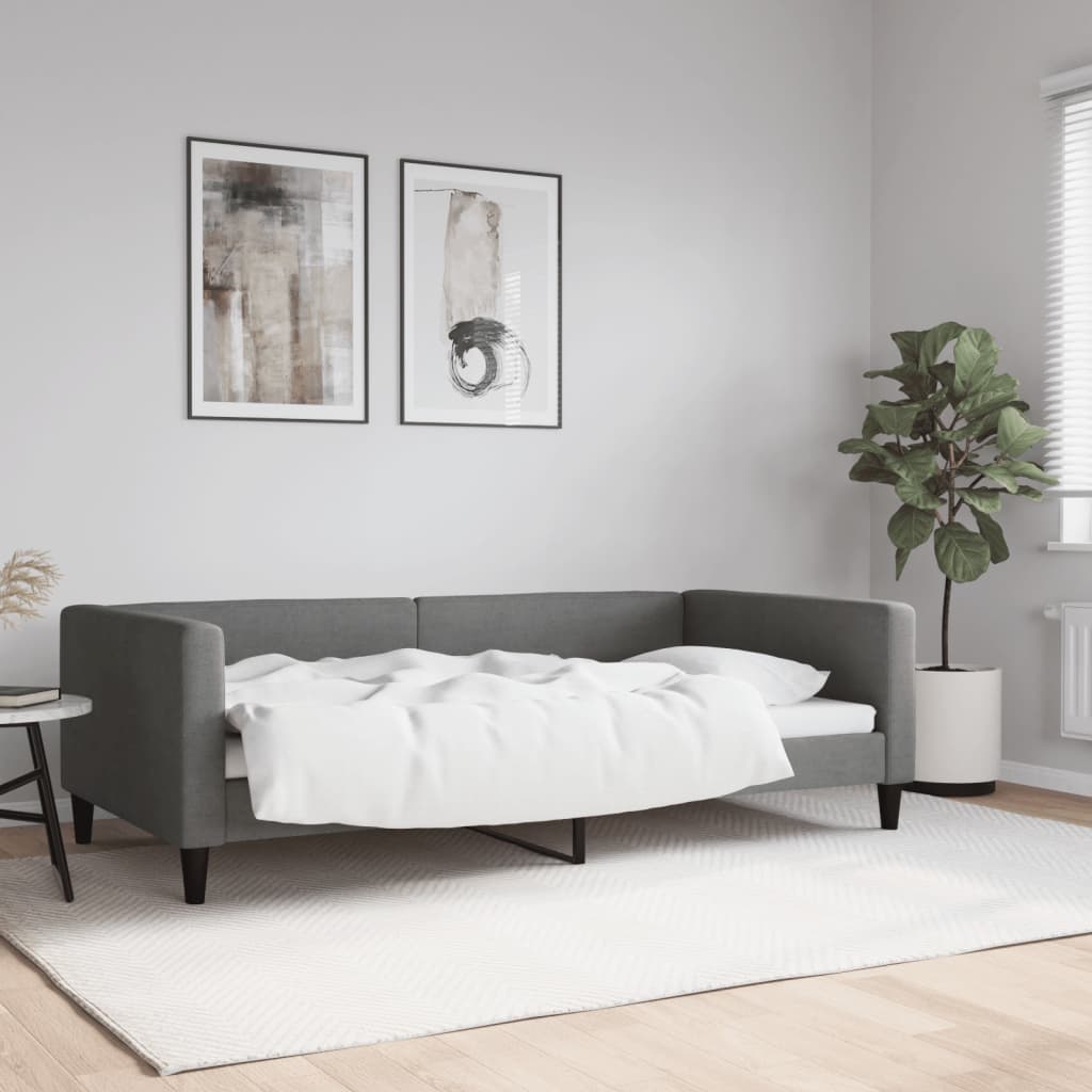 Dagbädd mörkgrå 100x190 cm tyg