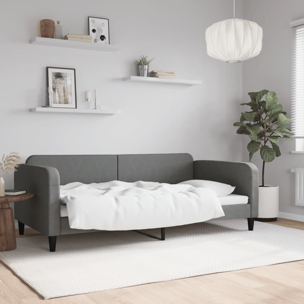 Dagbädd mörkgrå 100x200 cm tyg