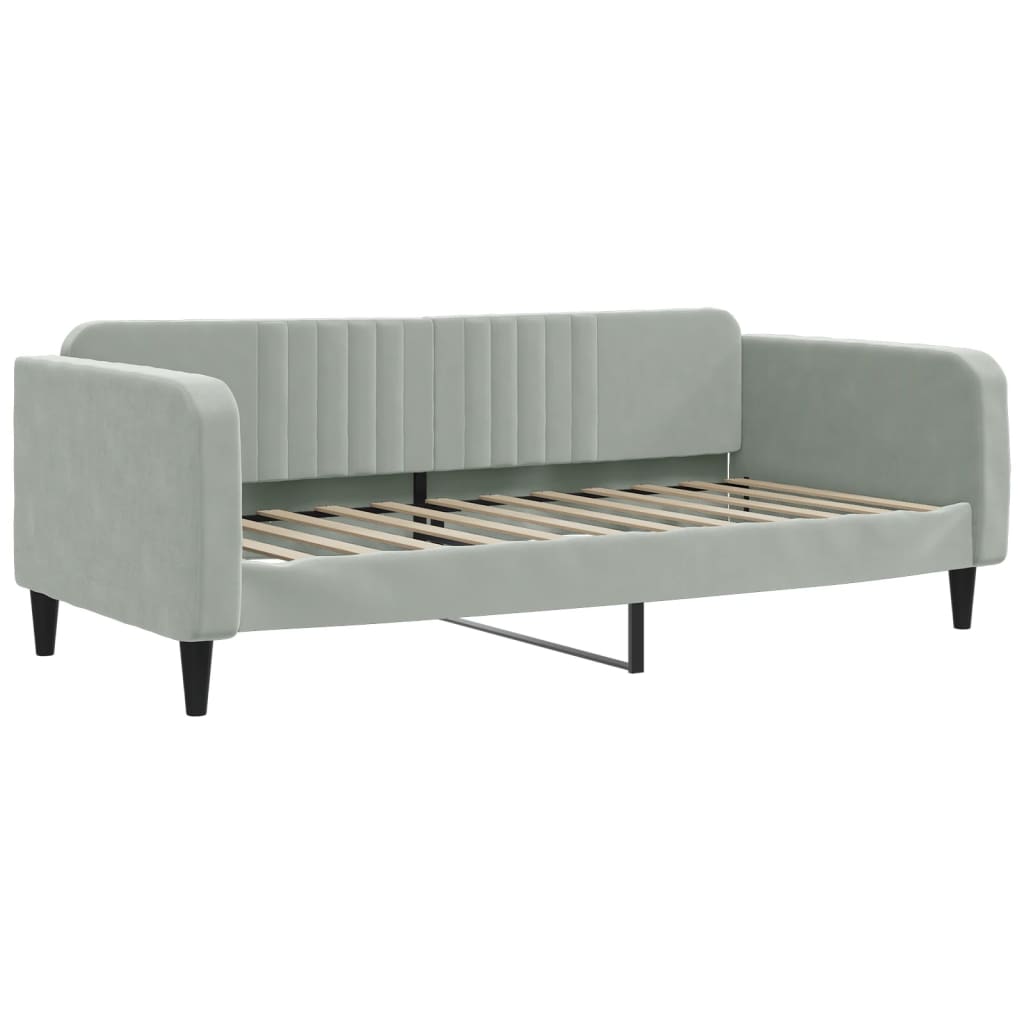 Dagbädd ljusgrå 90x200 cm sammet