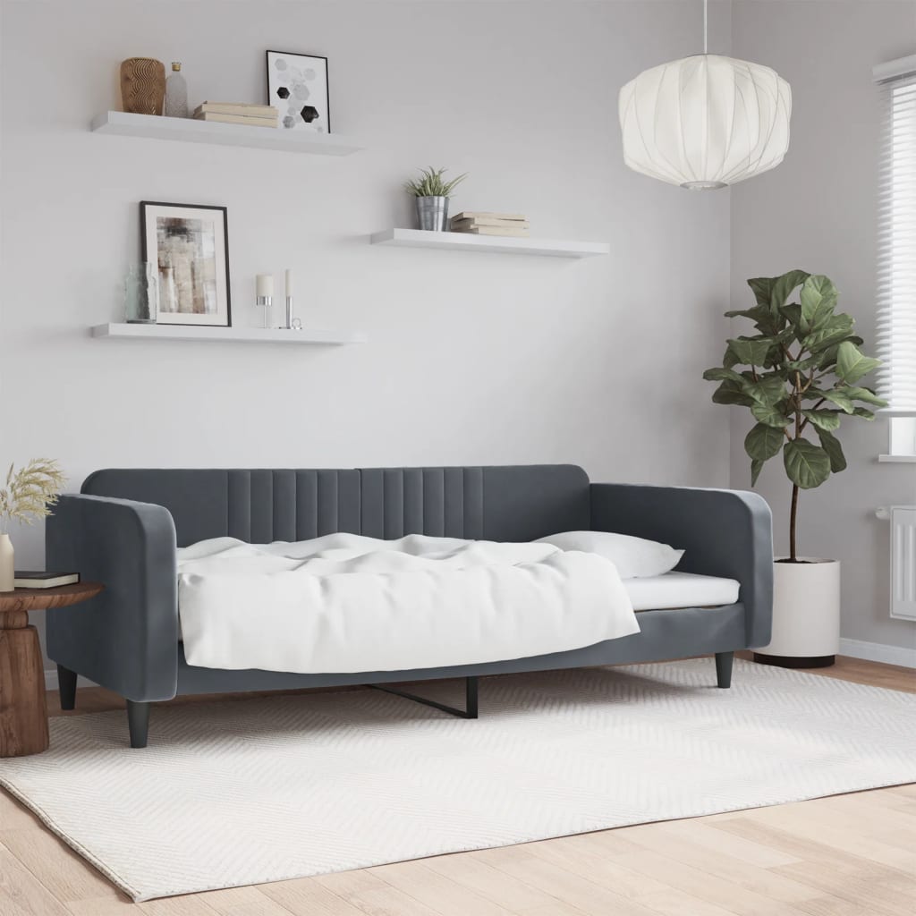 Dagbädd mörkgrå 100x200 cm sammet