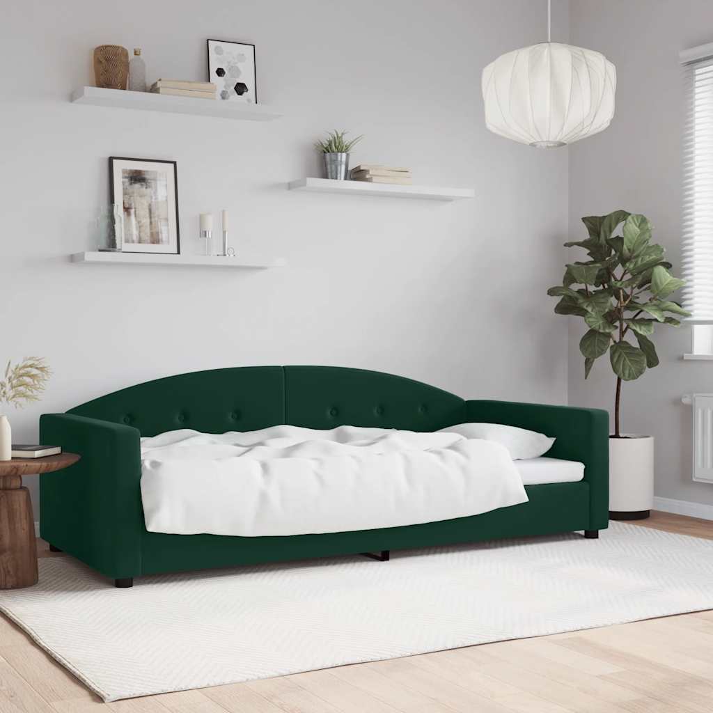 Dagbädd mörkgrön 90x200 cm sammet