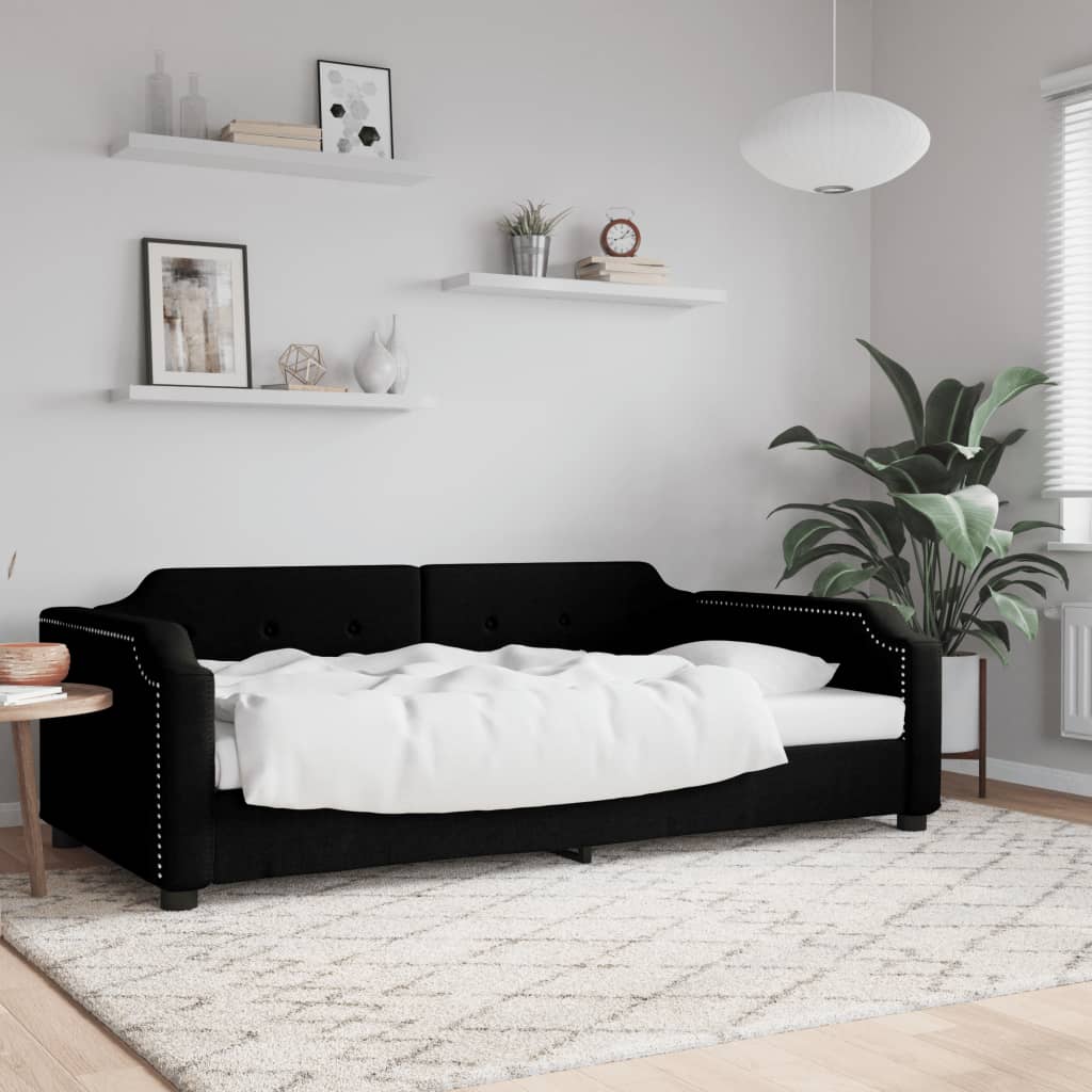 Dagbädd svart 90x200 cm tyg