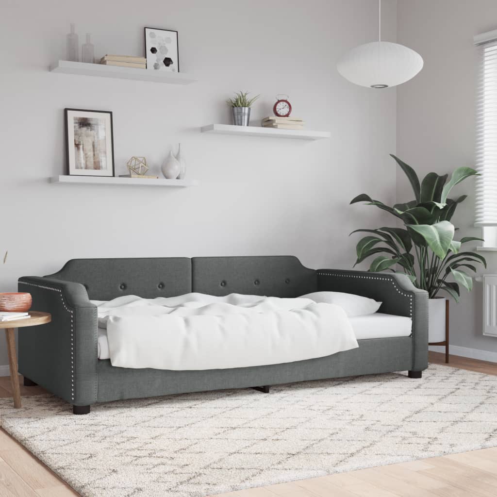 Dagbädd mörkgrå 90x190 cm tyg