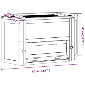 Hamsterbur 80x40x43 cm massivt granträ