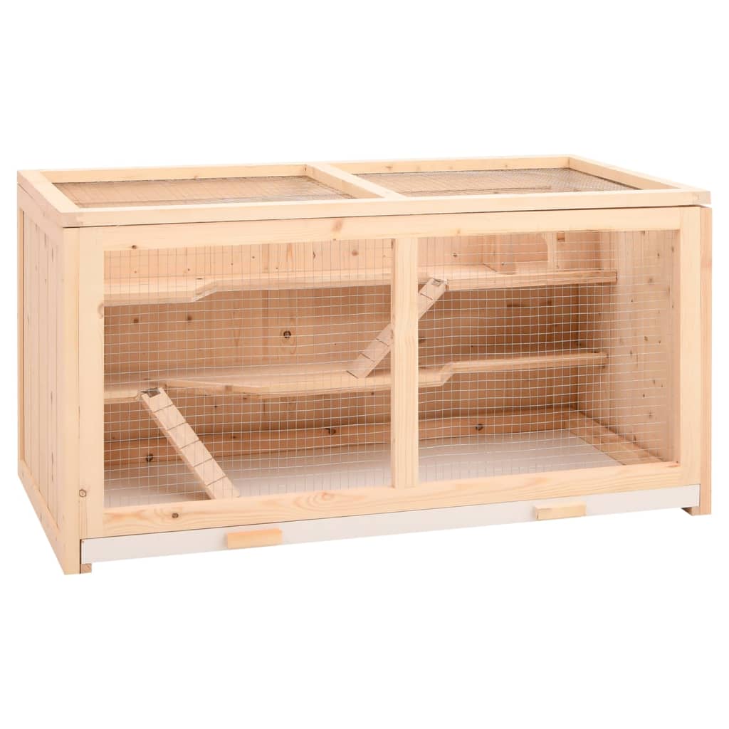 Hamsterbur 89,5x45x45 cm massivt trä gran
