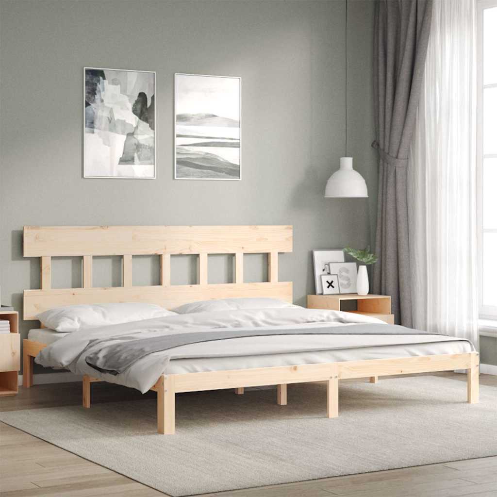 Sängram utan madrass 200x200 cm massiv furu