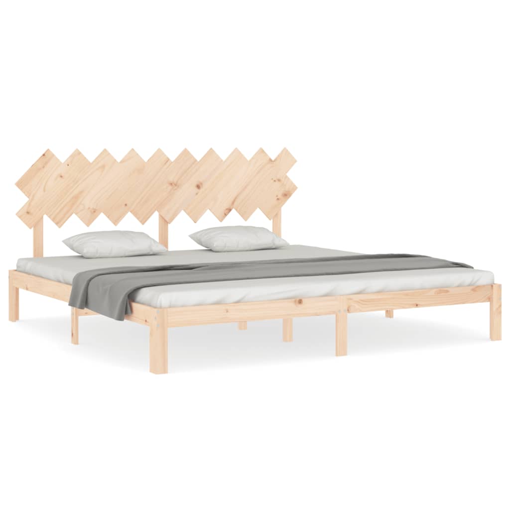 Sängram utan madrass 200x200 cm massiv furu
