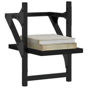 Vägghyllor med stänger 2 st svart 20x25x30 cm