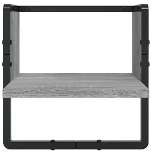 Vägghyllor 6 st med stänger grå sonoma konstruerat trä