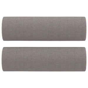 2-sits soffa med prydnadskuddar taupe 120 cm tyg