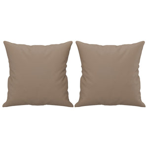 2-sits soffa med prydnadskuddar cappuccino 120 cm konstläder