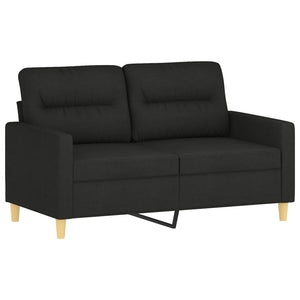 2-sits soffa med prydnadskuddar svart 120 cm tyg