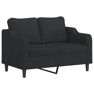 2-sits soffa med prydnadskuddar svart 120 cm tyg