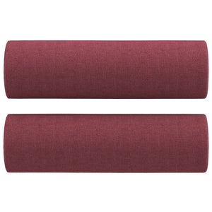 2-sits soffa med prydnadskuddar vinröd 120 cm tyg