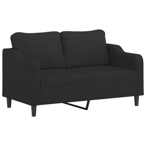 2-sits soffa med prydnadskuddar svart 140 cm tyg