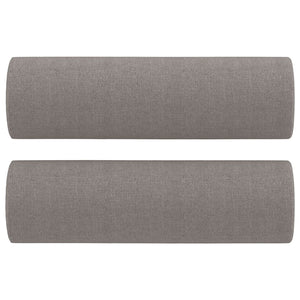 2-sits soffa med prydnadskuddar taupe 140 cm tyg