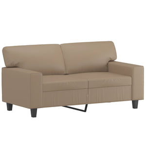 2-sits soffa med prydnadskuddar cappuccino 120 cm konstläder