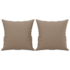 2-sits soffa med prydnadskuddar cappuccino 140 cm konstläder