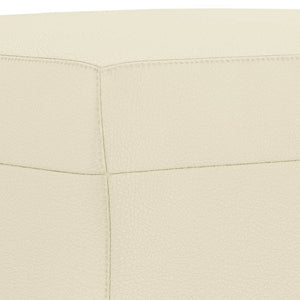 Soffgrupp med kuddar 3 delar gräddvit konstläder