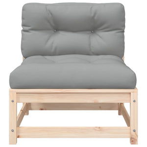 Trädgårdssoffa utan armstöd med dynor och pall