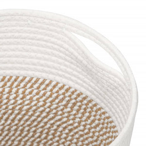 Förvaringskorgar 2 st brun och vit Ø28x28 cm bomull