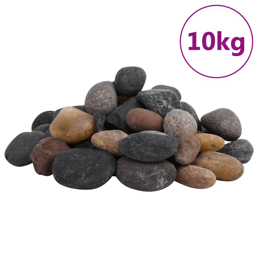 Polerad småsten 10 kg blandade färger 5-8 cm