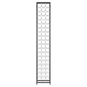 Vinställ för 57 flaskor svart 34x18x200 cm smidesjärn