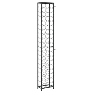 Vinställ för 57 flaskor svart 34x18x200 cm smidesjärn